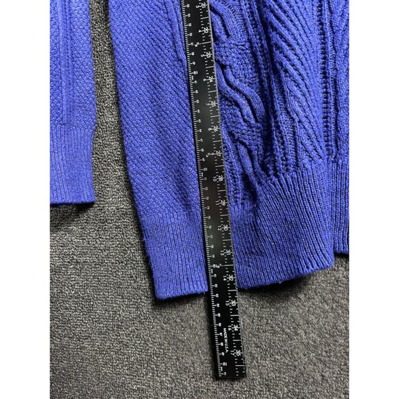 Lane Bryant Cable Knit Sweater Womens Size 14/16 Purple V-Neck Pullover - Picture 6 of 7